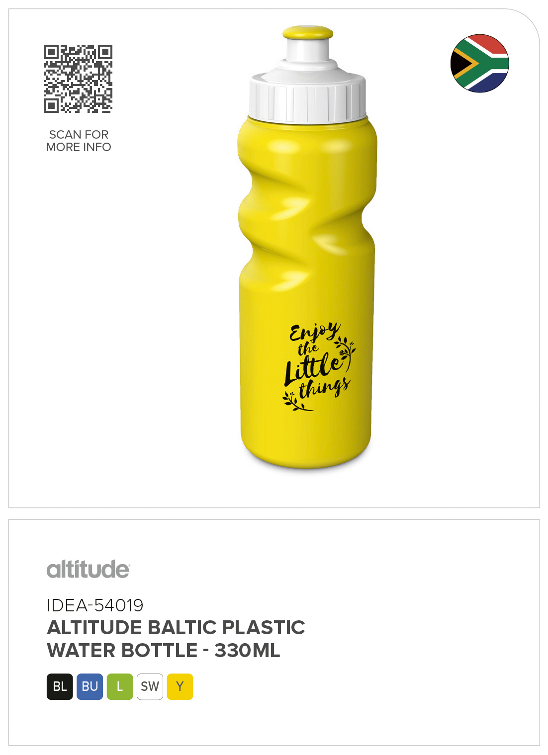 Altitude Baltic Plastic Water Bottle - 330ml CATALOGUE_IMAGE